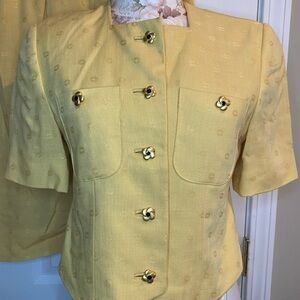 Doncaster Yellow Tailored Blazer and Skirt- 2Pc SUIT